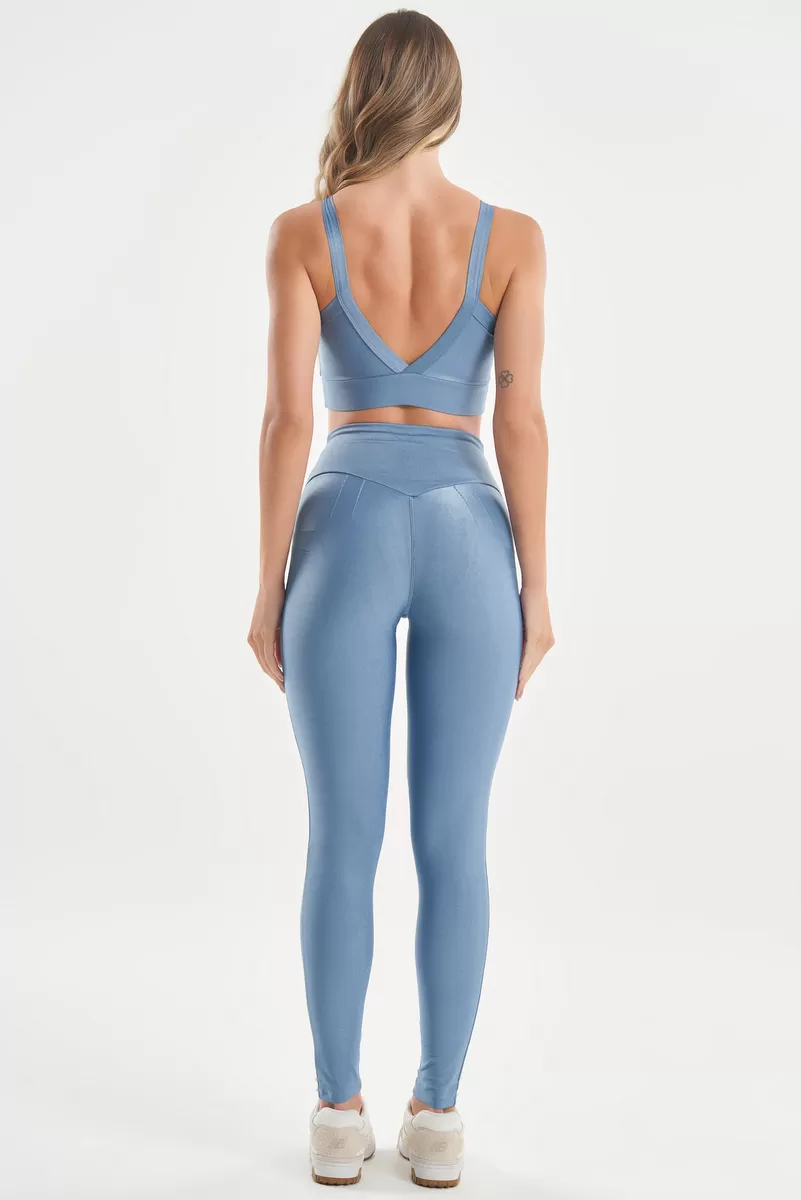 Lets Gym - Vintage Blue Bright Leggings - 2142BAZV Lets Gym - Vintage Blue Bright Leggings - 2142BAZV