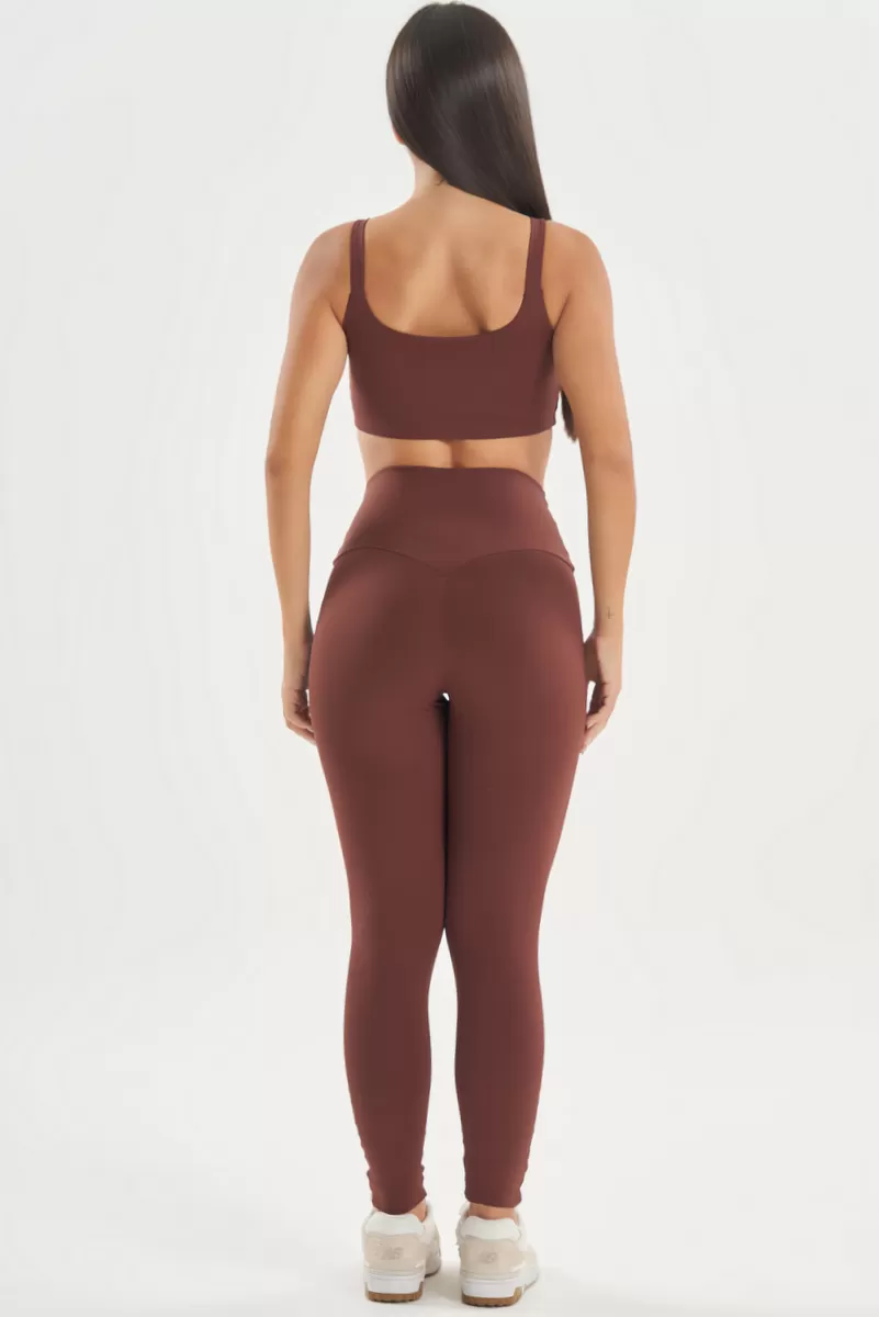 Lets Gym - Basic Colors Coffee Leggings - 2721CF Lets Gym - Basic Colors Coffee Leggings - 2721CF