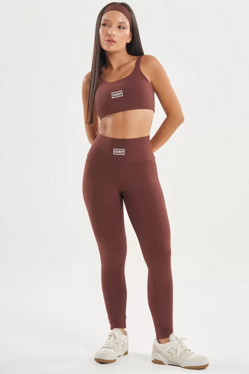 Lets Gym - Basic Colors Coffee Leggings - 2721CF Lets Gym - Basic Colors Coffee Leggings - 2721CF