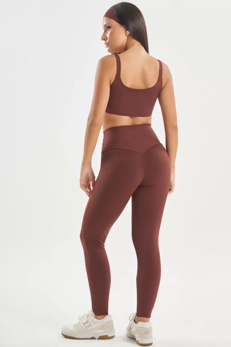 Lets Gym - Basic Colors Coffee Leggings - 2721CF Lets Gym - Basic Colors Coffee Leggings - 2721CF