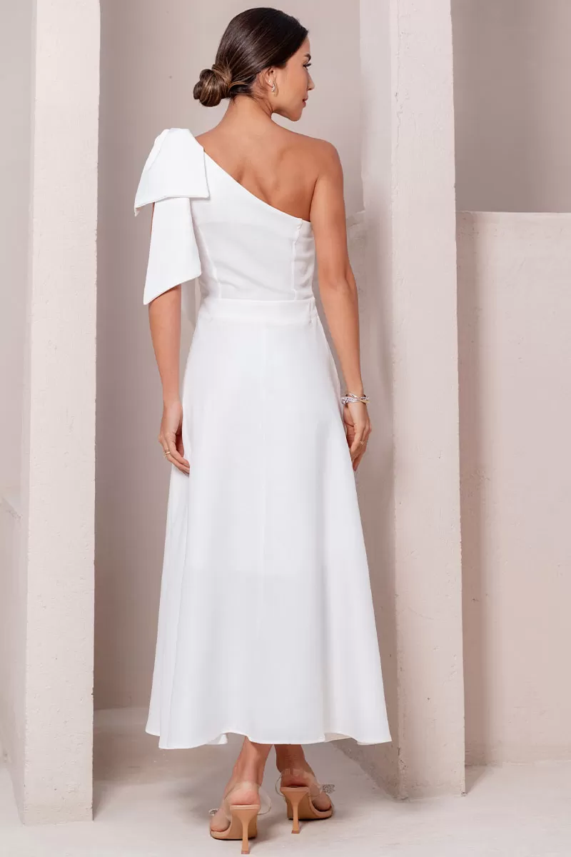 Miss Misses - Glaucia One Shoulder Dress with Off White Bow - 54625030 Miss Misses - Glaucia One Shoulder Dress with Off White Bow - 54625030