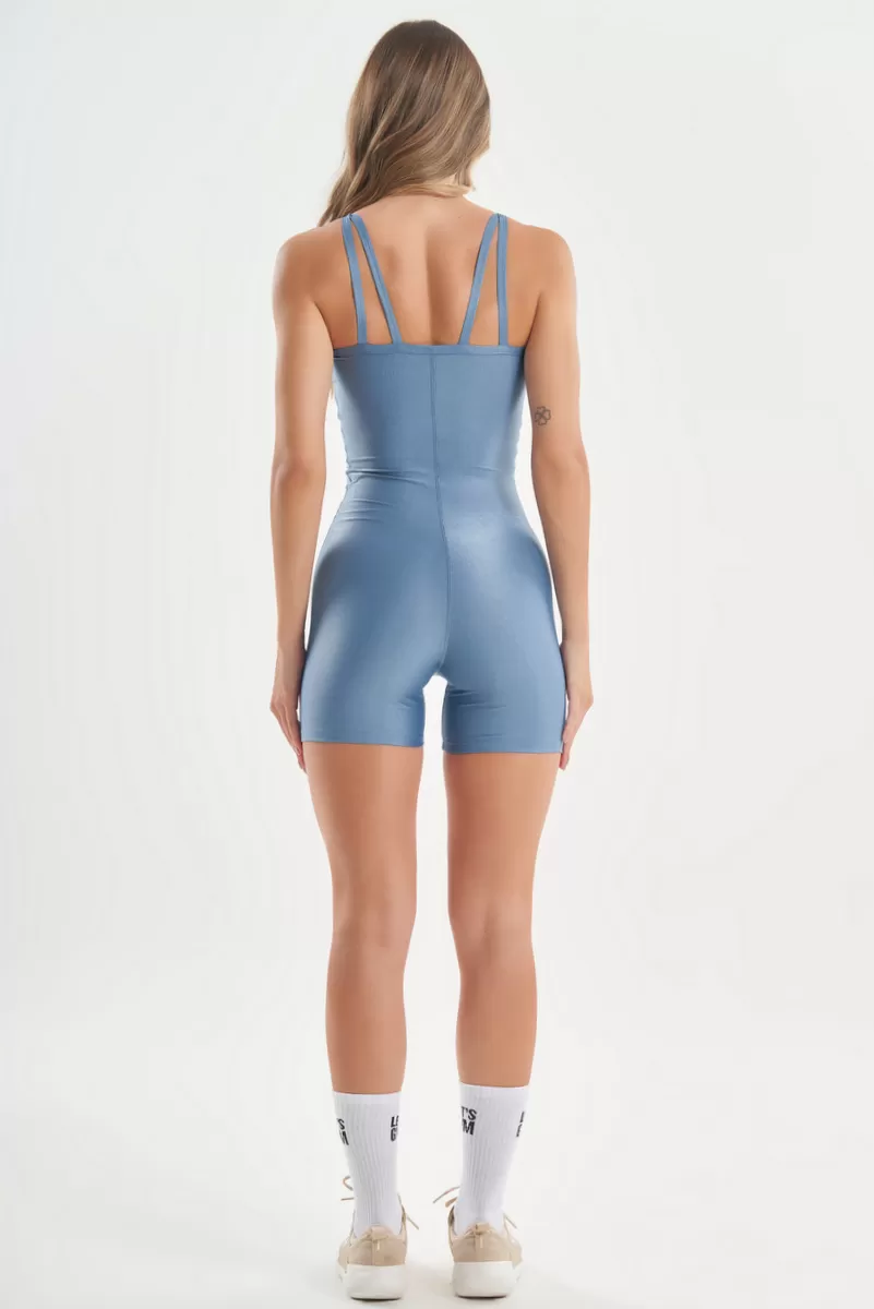 Lets Gym - Vintage Blue Shades Romper - 2732AZV