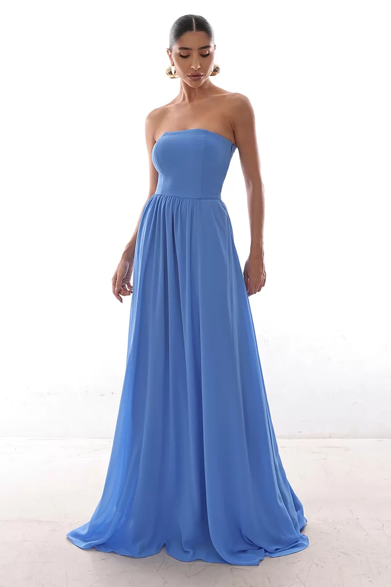 Dot Clothing - Dress Dot Clothing Long Draped Cape Blue - 2758AZUL Dot Clothing - Dress Dot Clothing Long Draped Cape Blue - 2758AZUL