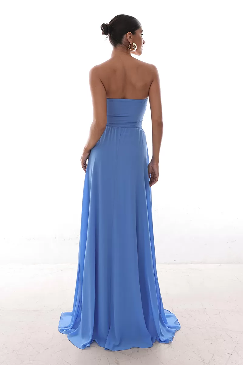 Dot Clothing - Dress Dot Clothing Long Draped Cape Blue - 2758AZUL Dot Clothing - Dress Dot Clothing Long Draped Cape Blue - 2758AZUL