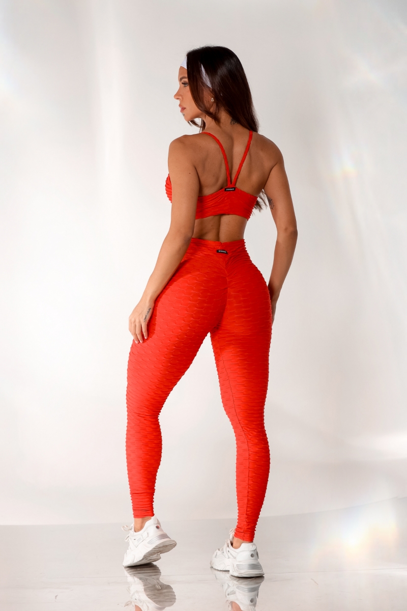 Canoan - Red Tropical Scrunch Leggings - 11220