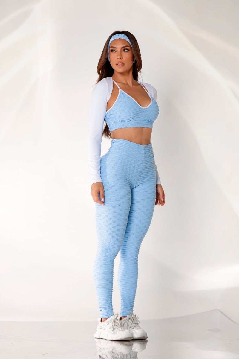Canoan - Serenity Blue Tropical Scrunch Legging - 11220 Canoan - Serenity Blue Tropical Scrunch Legging - 11220
