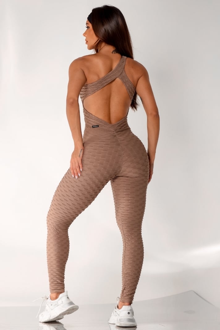 Canoan - Scrunch Tropical Mocha Jumpsuit - 26003