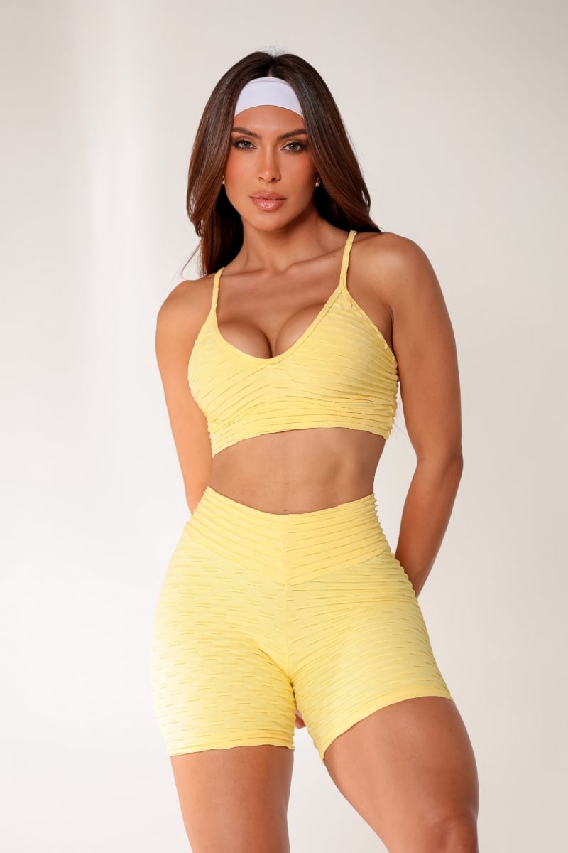 Canoan - Yellow Bubble Crop Top - 72220