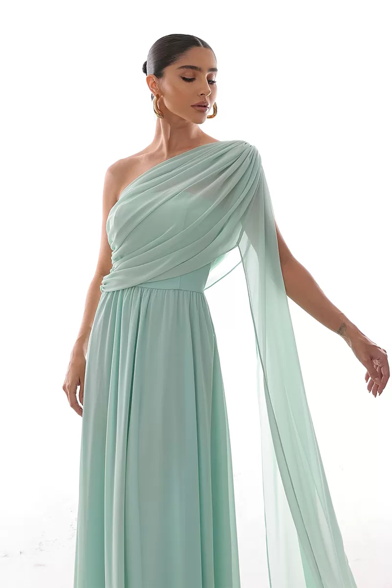 Dot Clothing - Dress Dot Clothing Long Draped Cape Light Green - 2758VERDECL Dot Clothing - Dress Dot Clothing Long Draped Cape Light Green - 2758VERDECL