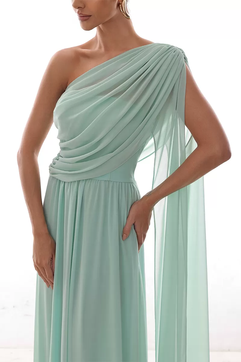 Dot Clothing - Dress Dot Clothing Long Draped Cape Light Green - 2758VERDECL Dot Clothing - Dress Dot Clothing Long Draped Cape Light Green - 2758VERDECL