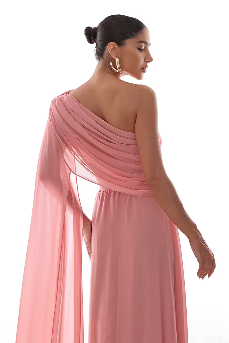 Dot Clothing - Dress Dot Clothing Long Draped Cape Pink - 2758ROSA Dot Clothing - Dress Dot Clothing Long Draped Cape Pink - 2758ROSA