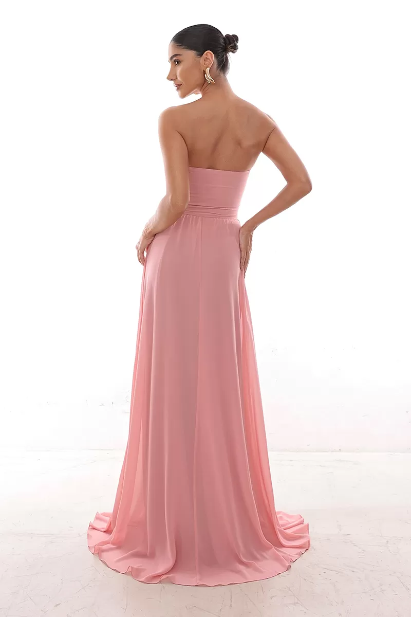 Dot Clothing - Dress Dot Clothing Long Draped Cape Pink - 2758ROSA Dot Clothing - Dress Dot Clothing Long Draped Cape Pink - 2758ROSA