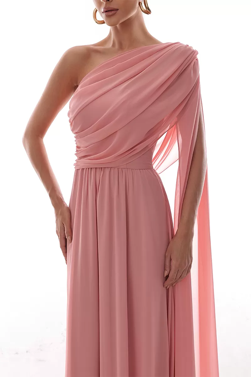 Dot Clothing - Dress Dot Clothing Long Draped Cape Pink - 2758ROSA Dot Clothing - Dress Dot Clothing Long Draped Cape Pink - 2758ROSA