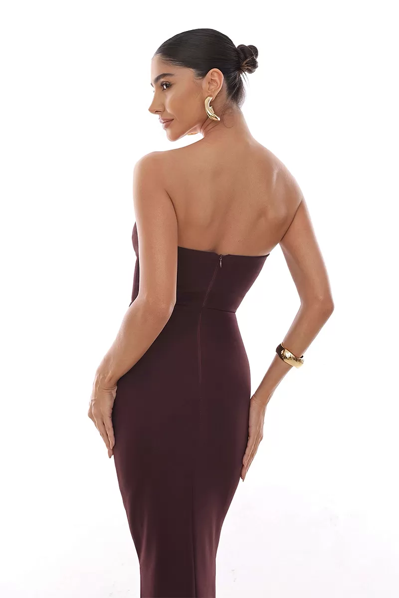 Dot Clothing - Dress Dot Clothing Midi TQC Brown - 2055MARROM Dot Clothing - Dress Dot Clothing Midi TQC Brown - 2055MARROM