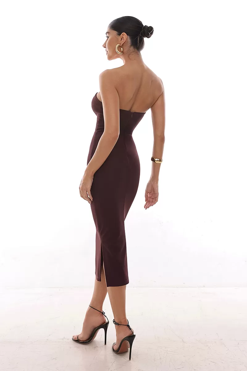 Dot Clothing - Dress Dot Clothing Midi TQC Brown - 2055MARROM Dot Clothing - Dress Dot Clothing Midi TQC Brown - 2055MARROM