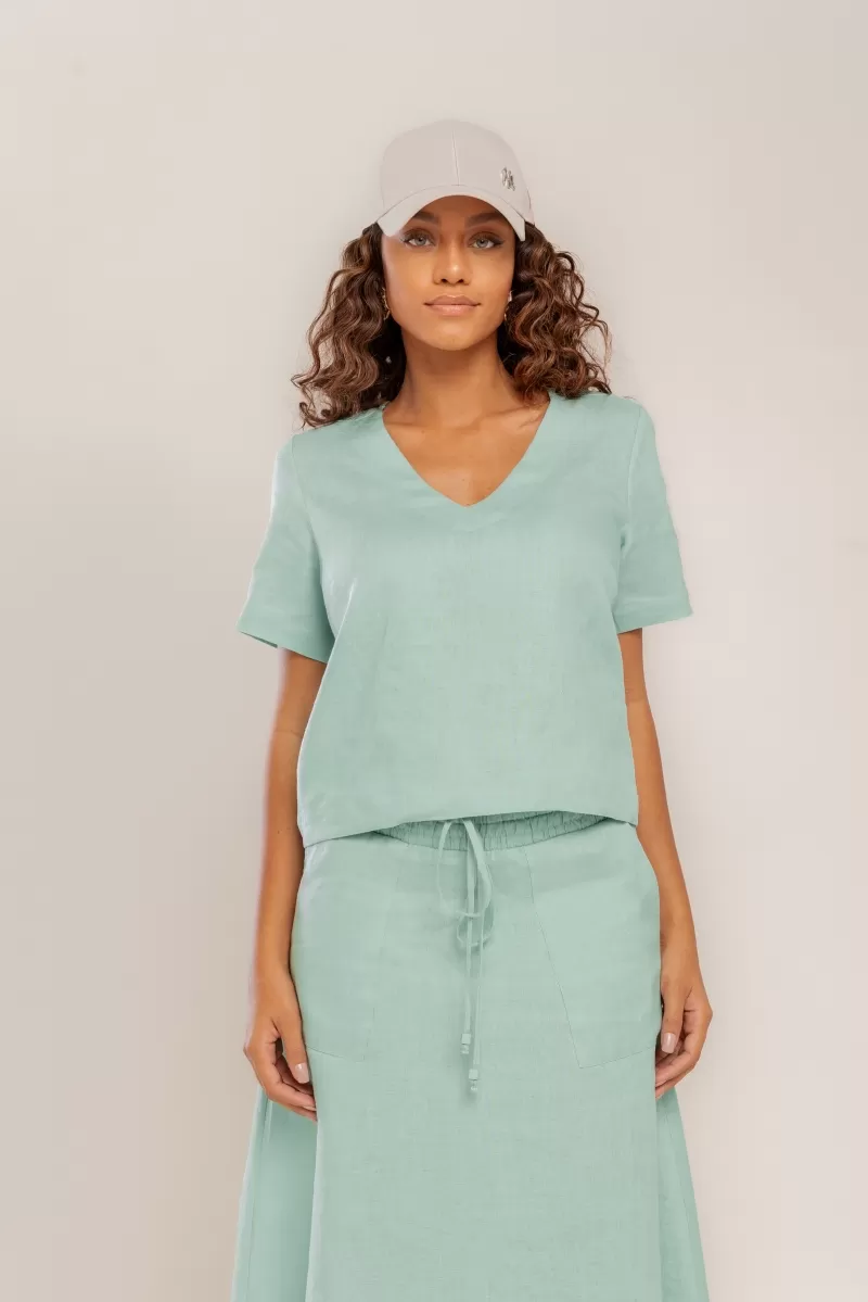 Hidrogênio - Peppermint V-Neck Top - 20348591 Hidrogênio - Peppermint V-Neck Top - 20348591