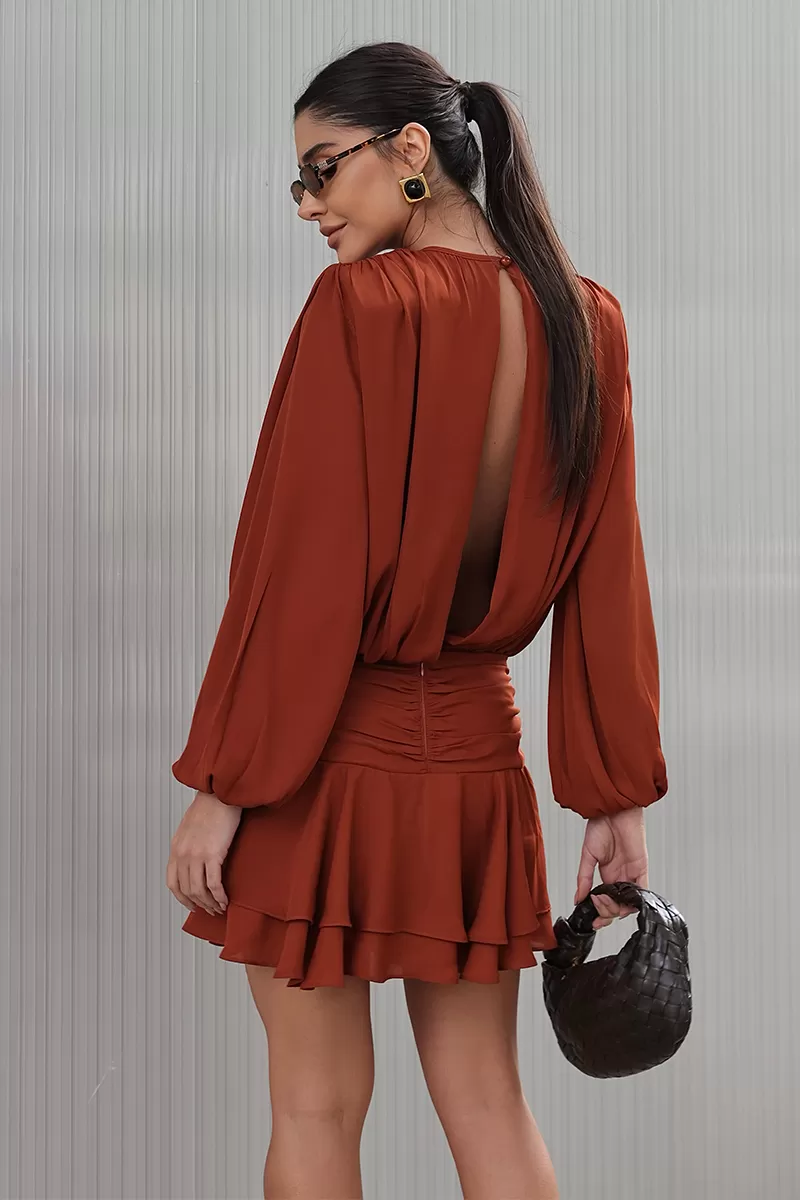 Dot Clothing - Dress Dot Clothing Short Skirt Double Terracotta - 2759VERM Dot Clothing - Dress Dot Clothing Short Skirt Double Terracotta - 2759VERM