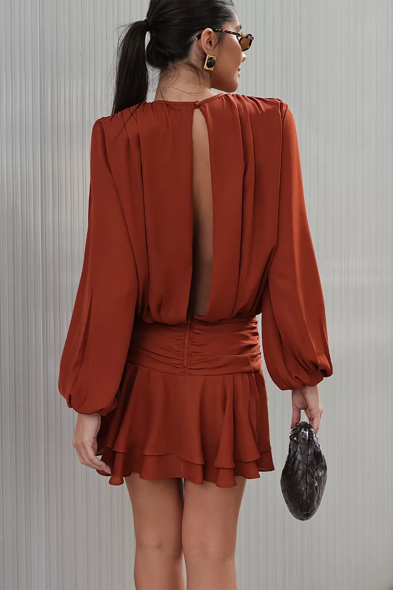 Dot Clothing - Dress Dot Clothing Short Skirt Double Terracotta - 2759VERM Dot Clothing - Dress Dot Clothing Short Skirt Double Terracotta - 2759VERM