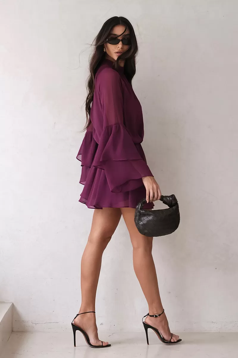 Dot Clothing - Romper Dot Clothing Frill Sleeve Purple - 2689ROXO Dot Clothing - Romper Dot Clothing Frill Sleeve Purple - 2689ROXO