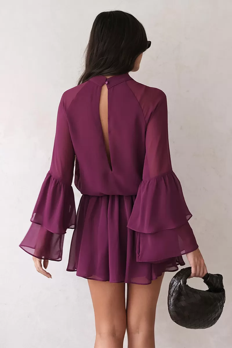Dot Clothing - Romper Dot Clothing Frill Sleeve Purple - 2689ROXO Dot Clothing - Romper Dot Clothing Frill Sleeve Purple - 2689ROXO