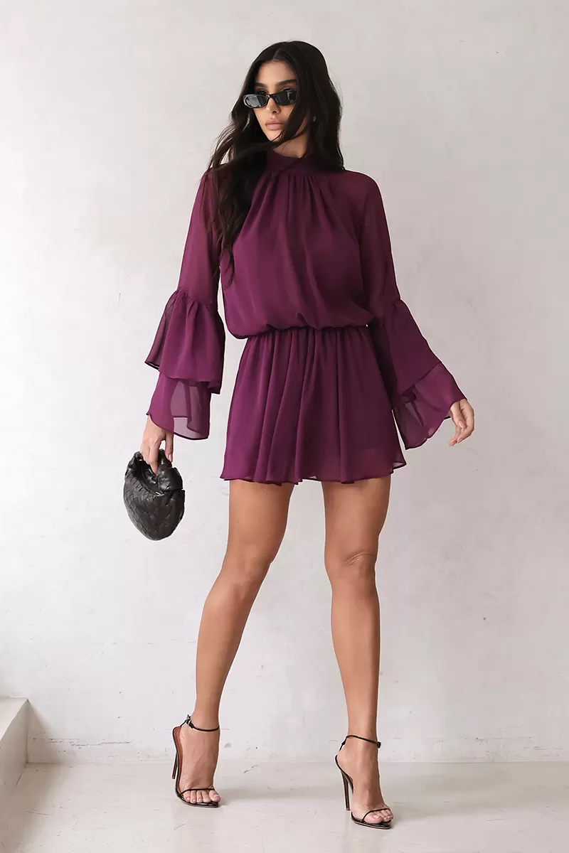 Dot Clothing - Romper Dot Clothing Frill Sleeve Purple - 2689ROXO
