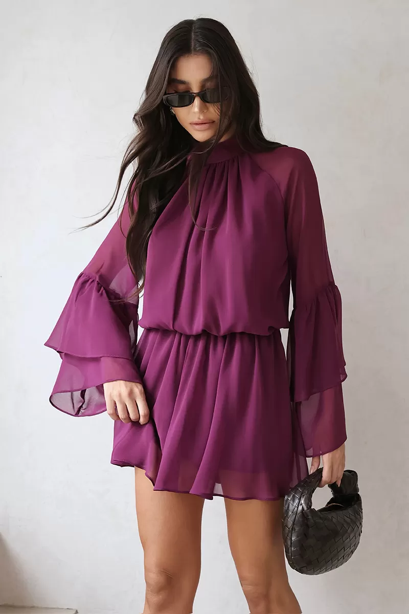 Dot Clothing - Romper Dot Clothing Frill Sleeve Purple - 2689ROXO Dot Clothing - Romper Dot Clothing Frill Sleeve Purple - 2689ROXO