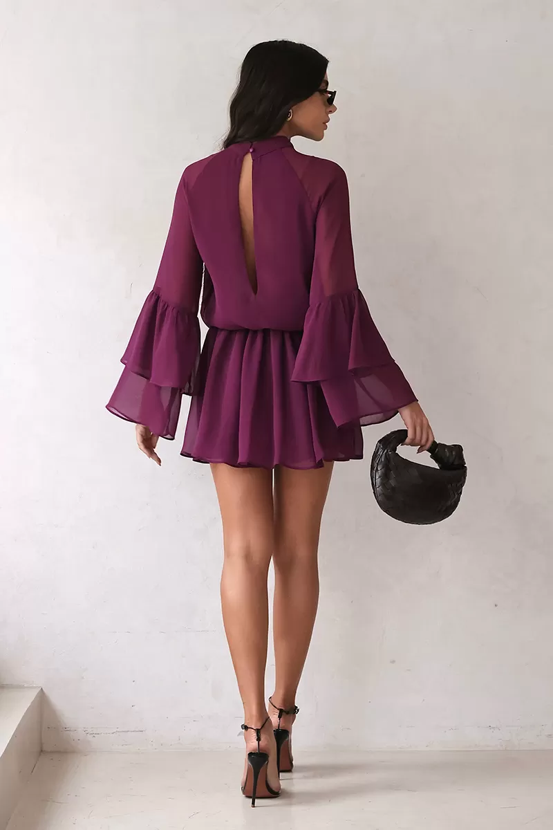 Dot Clothing - Romper Dot Clothing Frill Sleeve Purple - 2689ROXO Dot Clothing - Romper Dot Clothing Frill Sleeve Purple - 2689ROXO