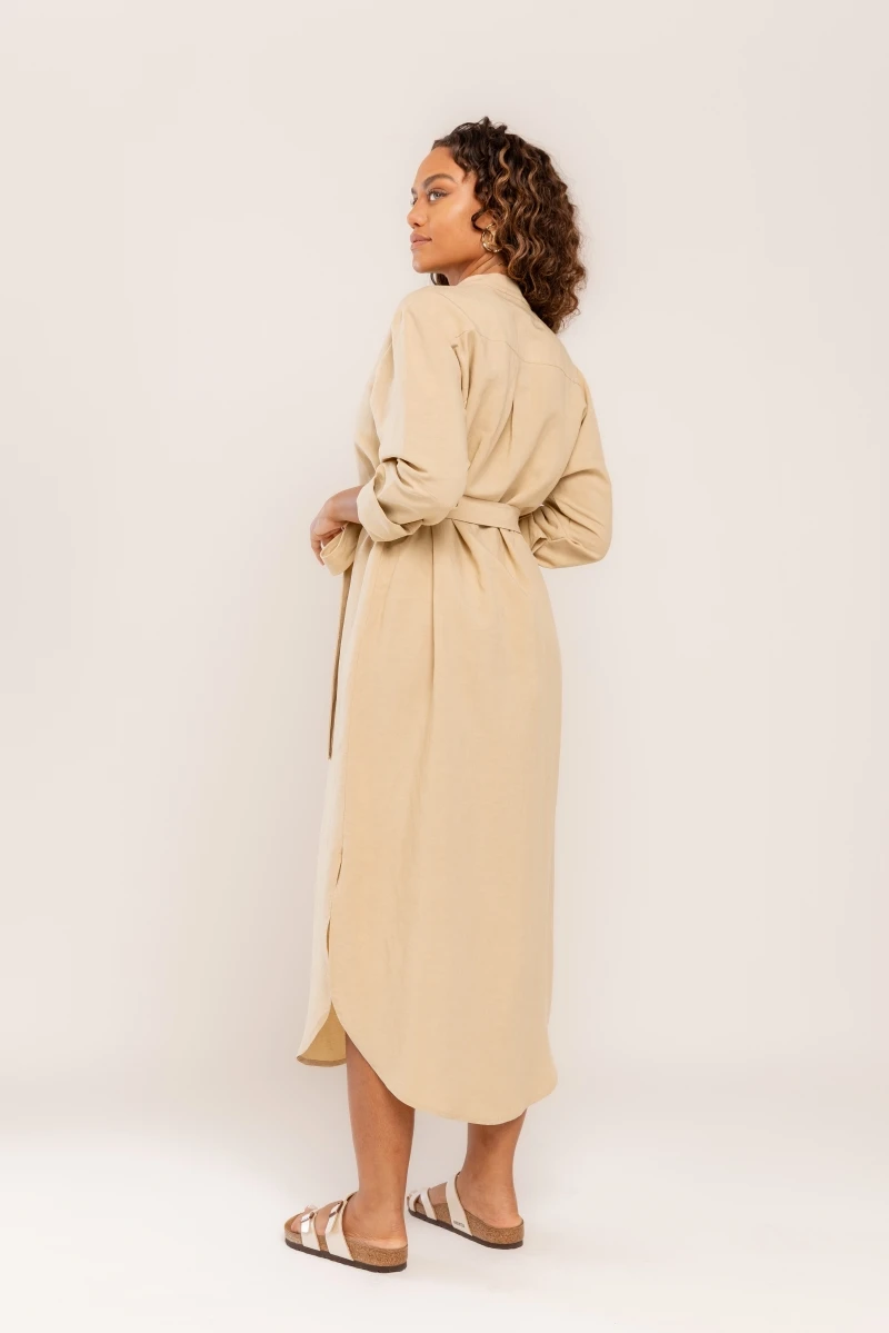 Hidrogênio - LONG CHEMISIE DRESS WITH ANGORA SASH - 19201383