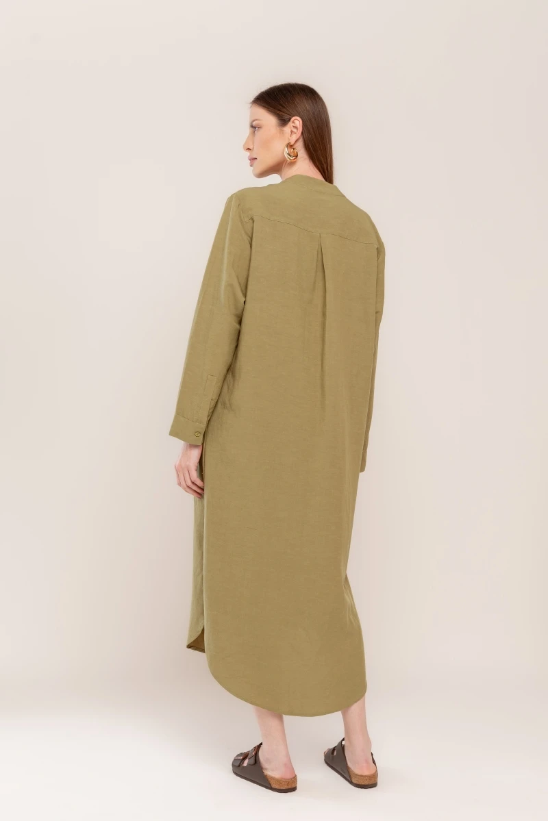 Hidrogênio - LONG CHEMISIE DRESS WITH MILITARY Sash - 19201005