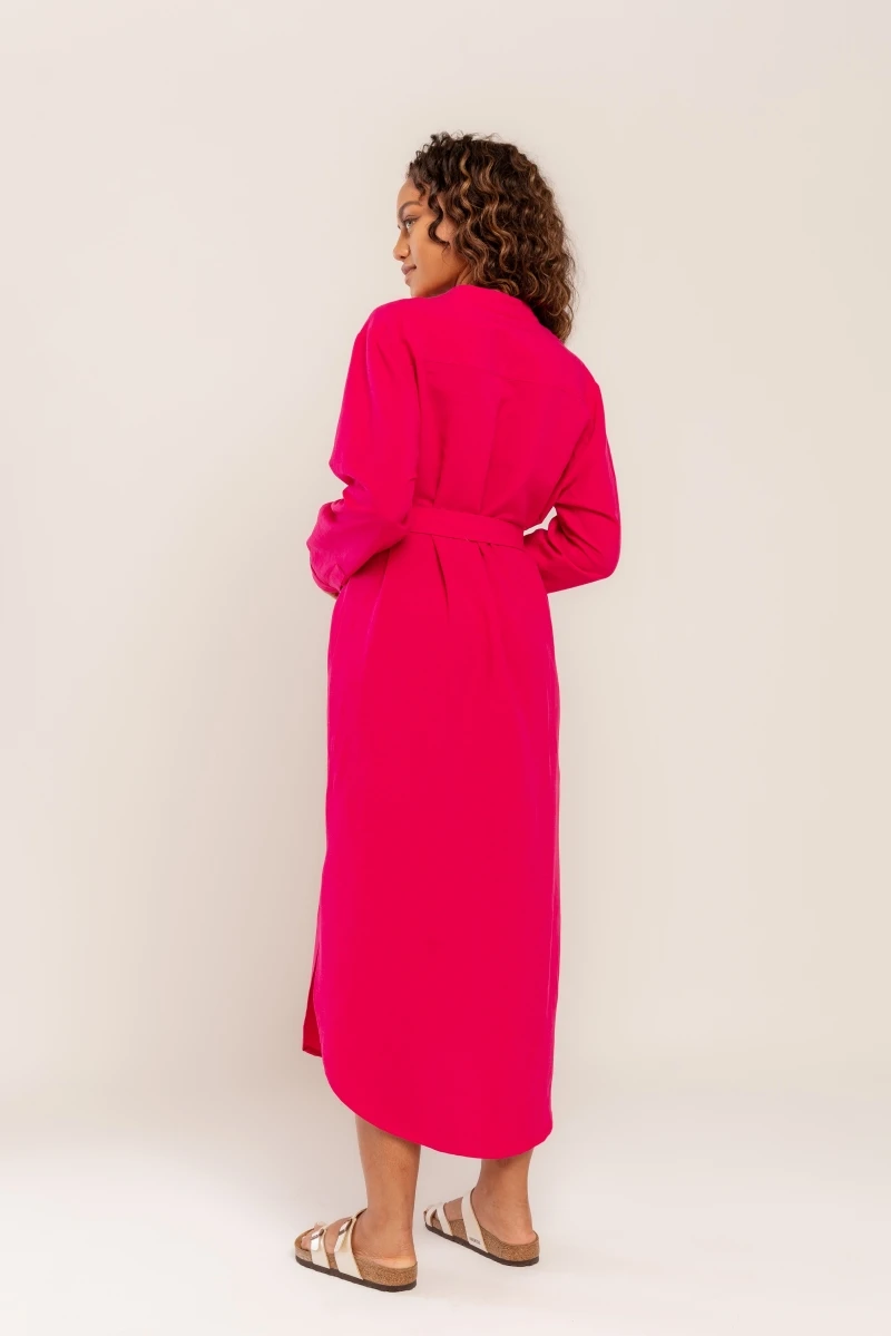 Hidrogênio - LONG CHEMISIE DRESS WITH AMARANTO SASH - 19201291