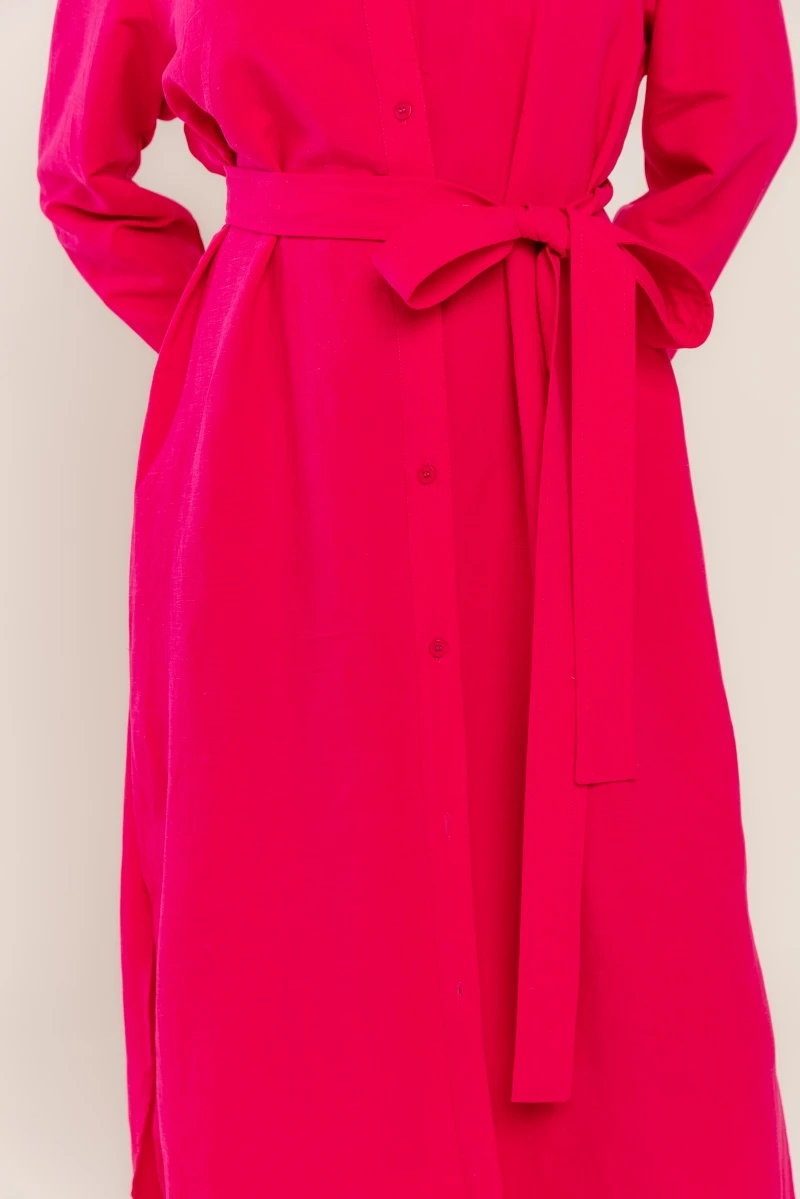 Hidrogênio - LONG CHEMISIE DRESS WITH AMARANTO SASH - 19201291