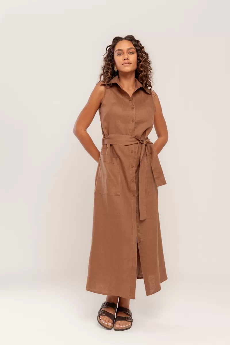 Hidrogênio - EVASE MIDI DRESS WITH BEAR COLLAR - 20450585