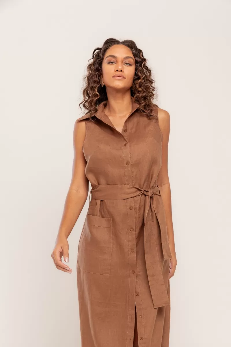 Hidrogênio - EVASE MIDI DRESS WITH BEAR COLLAR - 20450585