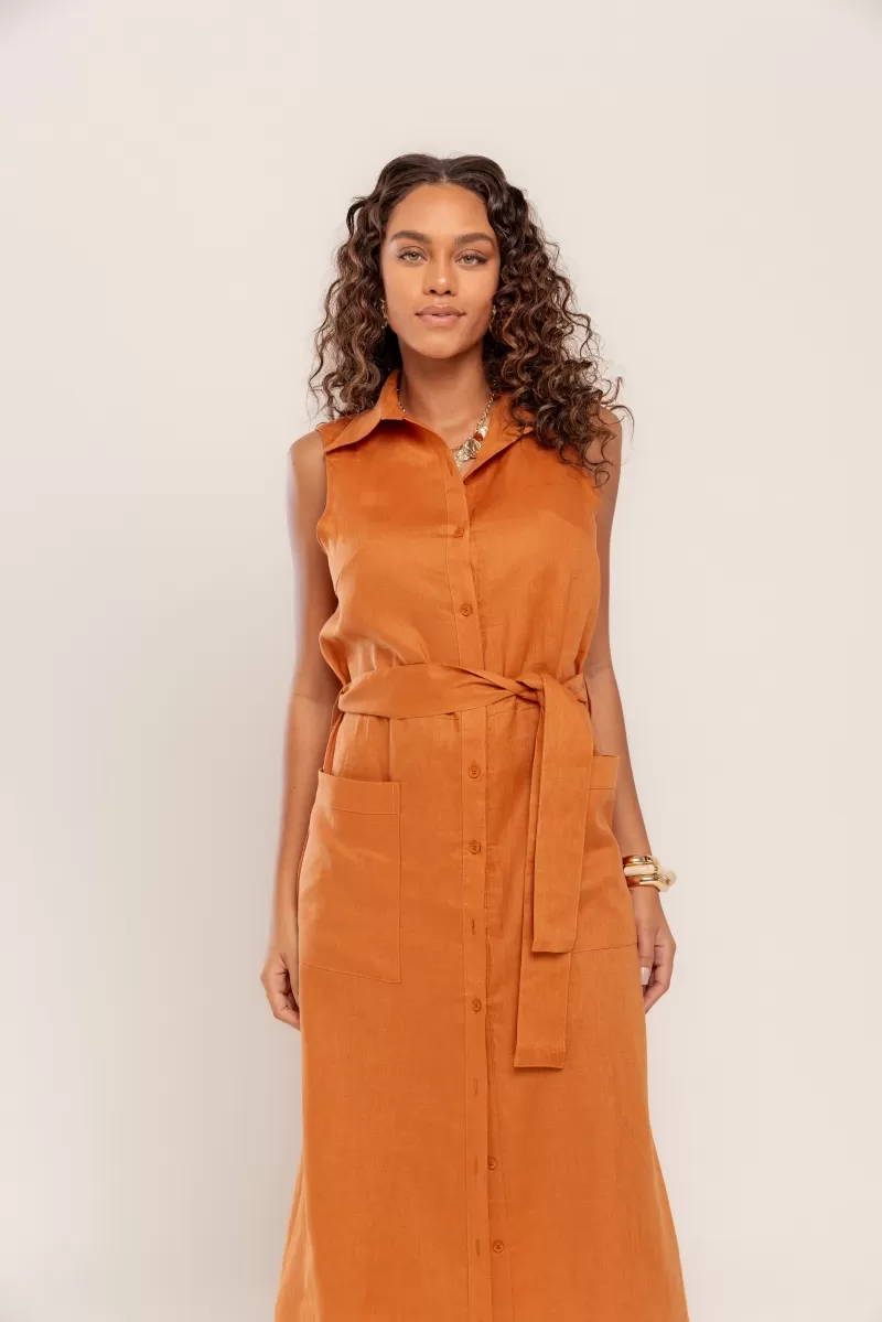 Hidrogênio - EVASE MIDI DRESS WITH GUARANA NECKLACE - 20450573 Hidrogênio - EVASE MIDI DRESS WITH GUARANA NECKLACE - 20450573