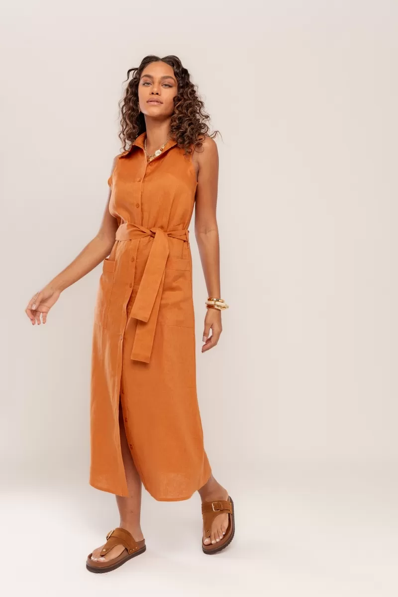 Hidrogênio - EVASE MIDI DRESS WITH GUARANA NECKLACE - 20450573 Hidrogênio - EVASE MIDI DRESS WITH GUARANA NECKLACE - 20450573
