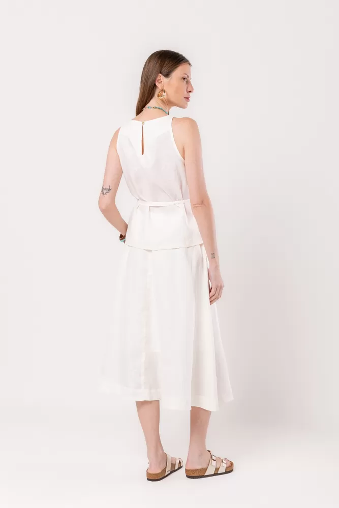 Hidrogênio - BASIC OFF-WHITE GODE SKIRT - 20494018 Hidrogênio - BASIC OFF-WHITE GODE SKIRT - 20494018