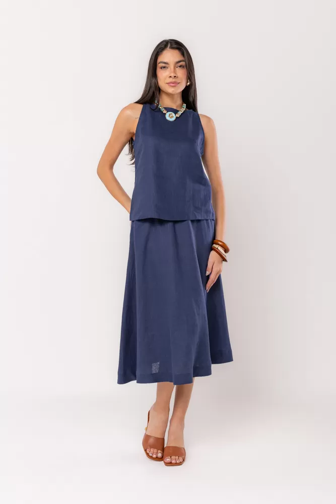 Hidrogênio - BASIC NAVY GODE SKIRT - 20494004 Hidrogênio - BASIC NAVY GODE SKIRT - 20494004