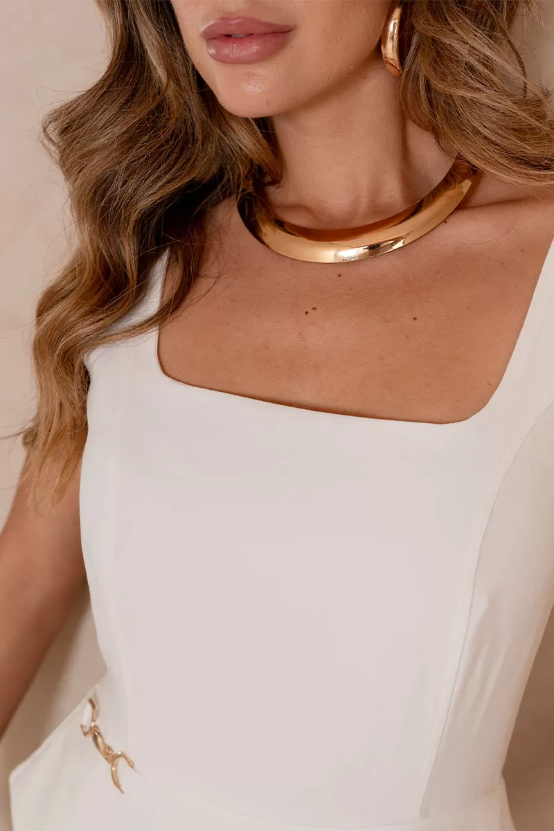 Miss Misses - Tiffany Short Tube Dress with Off-White Metal Detail - 54601030 Miss Misses - Tiffany Short Tube Dress with Off-White Metal Detail - 54601030