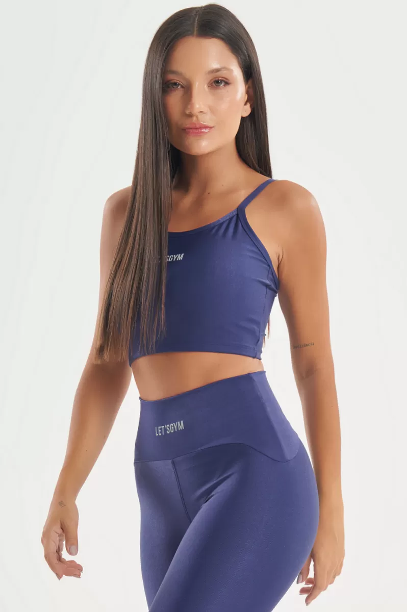 Lets Gym - Navy Blue Functional Crop Top - 2773AZM Lets Gym - Navy Blue Functional Crop Top - 2773AZM