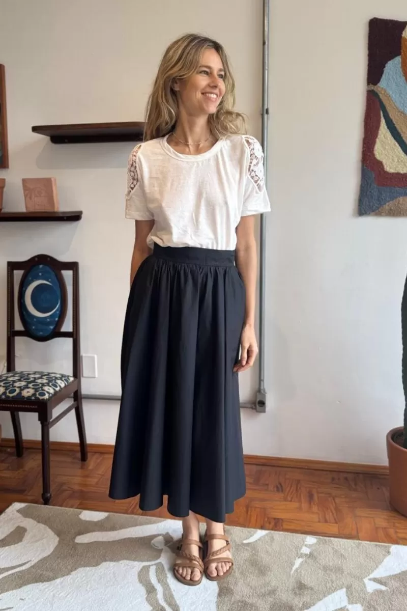 Hidrogênio - STELLA BLACK MIDI SKIRT - 20492001 Hidrogênio - STELLA BLACK MIDI SKIRT - 20492001