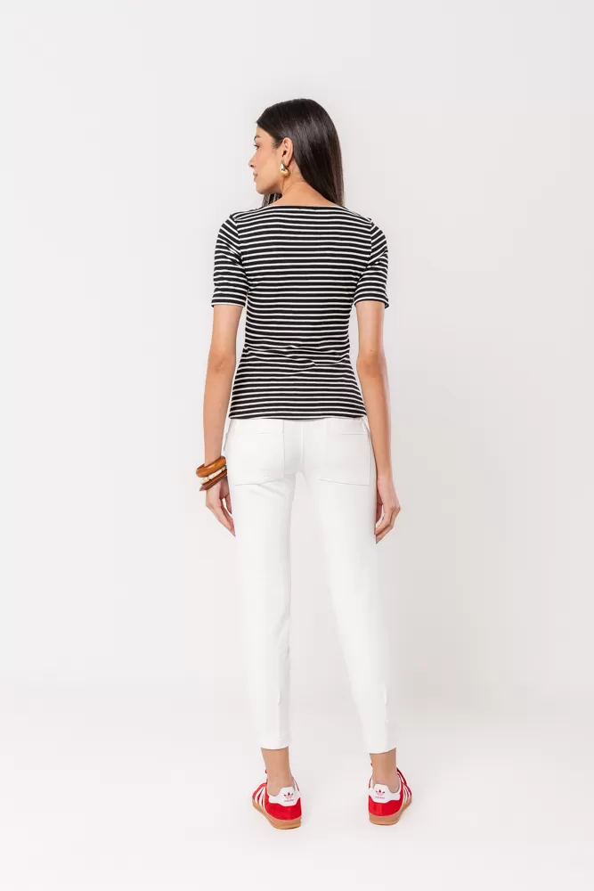 Hidrogênio - BLACK STRIPED V-NECK TOP - 20532001 Hidrogênio - BLACK STRIPED V-NECK TOP - 20532001