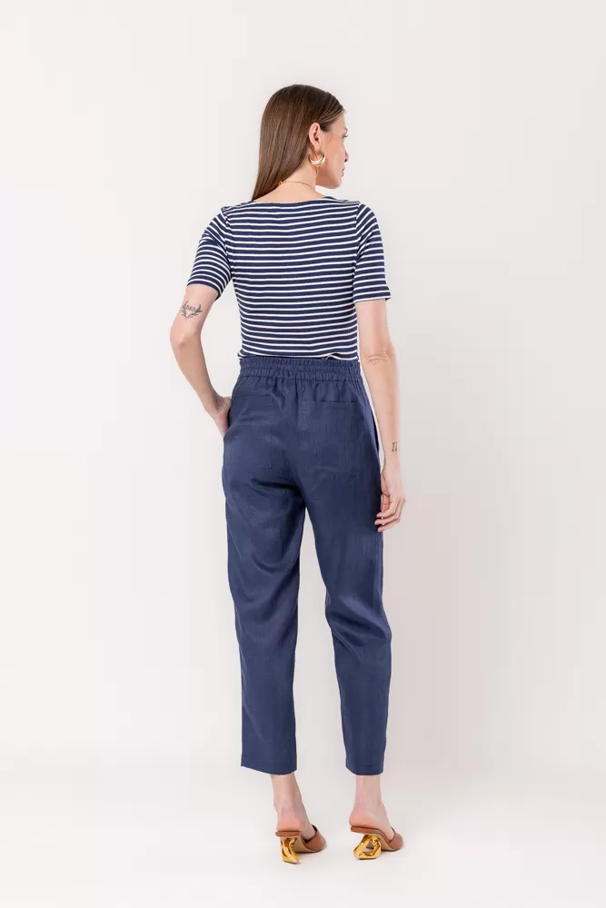 Hidrogênio - NAVY STRIPED V-NECK BLOUSE - 20532004 Hidrogênio - NAVY STRIPED V-NECK BLOUSE - 20532004