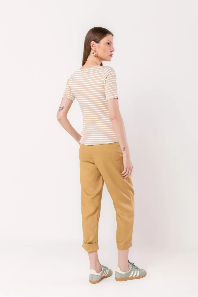 Hidrogênio - NATURAL STRIPED V-NECK TOP - 20532182 Hidrogênio - NATURAL STRIPED V-NECK TOP - 20532182