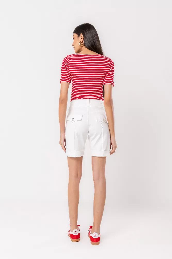Hidrogênio - RED STRIPED V-NECK TOP - 20532008 Hidrogênio - RED STRIPED V-NECK TOP - 20532008
