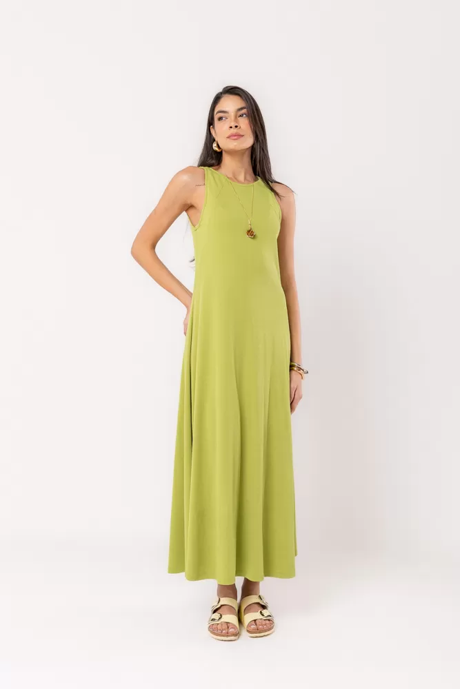 Hidrogênio - MIDI DRESS WITH FLARE CUTOUTS IN ROSEMARY - 20275558 Hidrogênio - MIDI DRESS WITH FLARE CUTOUTS IN ROSEMARY - 20275558