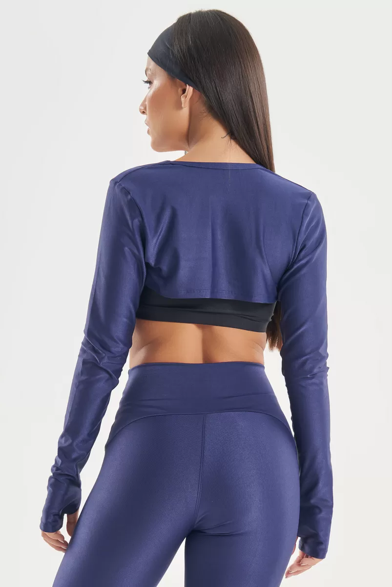 Lets Gym - Navy Blue Functional Blouse - 2775AZM