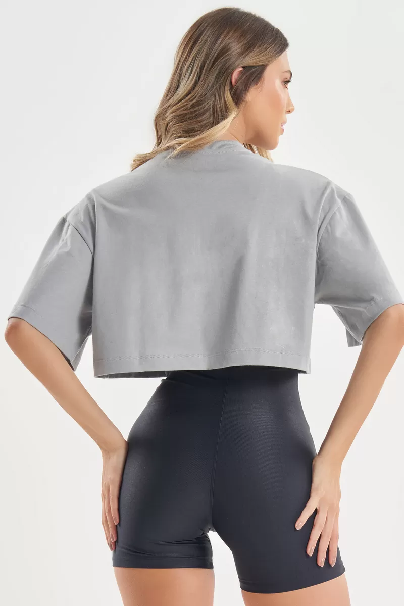 Lets Gym - Modern Move Grey Crop Top - 2799CZ