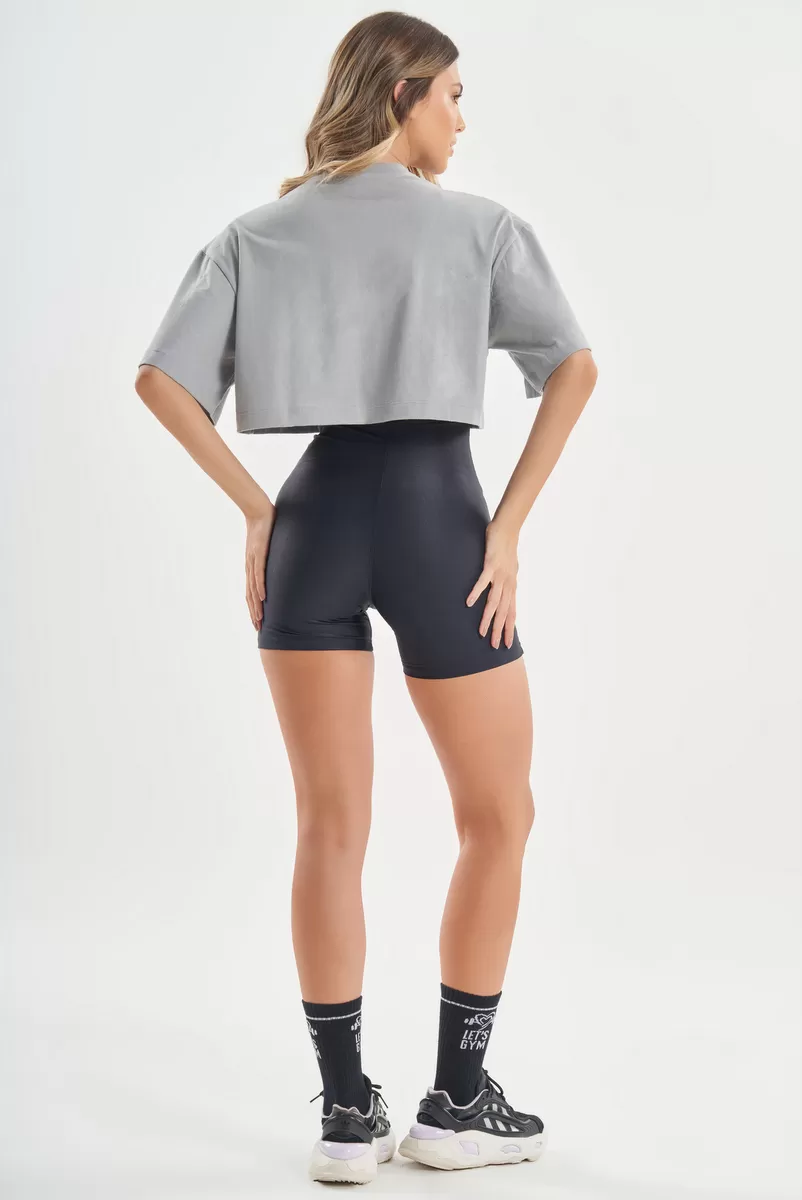 Lets Gym - Modern Move Grey Crop Top - 2799CZ