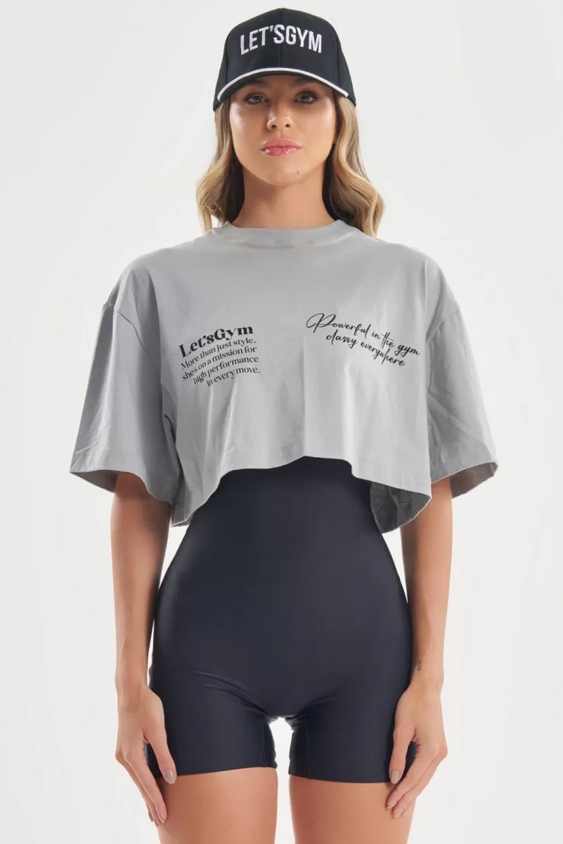 Lets Gym - Modern Move Grey Crop Top - 2799CZ