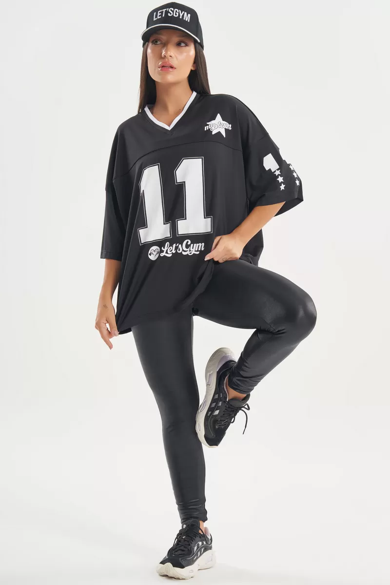 Lets Gym - Oversized Champions Black T-Shirt - 2785PT Lets Gym - Oversized Champions Black T-Shirt - 2785PT
